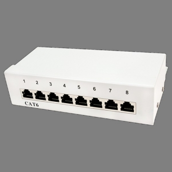 LogiLink CAT6 DeskTop Patch Panel, 8-port, STP, grey, steel housing