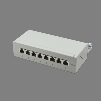 LogiLink CAT6A DeskTop Patch Panel, 8-port, STP, 
grey, steel housing