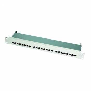 LogiLink 19 in. CAT6 Patch Panel, 24-port, STP, grey,
1U, shielded steel housing