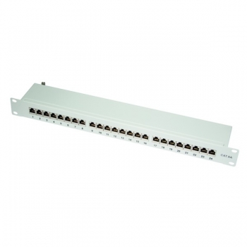 LogiLink 19 in. CAT6A Patch Panel, 24-port, STP, grey,
1U, shielded steel housing