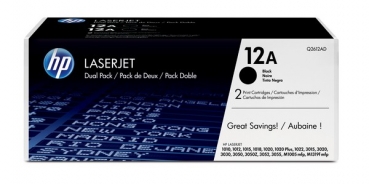 HP 12A Toner Cartridge Q2612AD, 2-pack, black