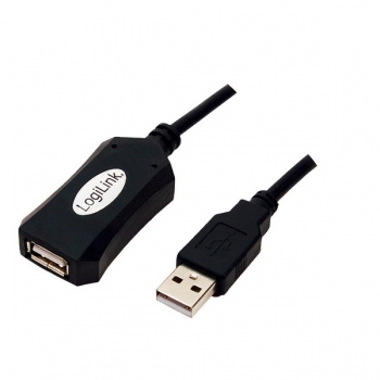 LogiLink USB 2.0 Active Repeater Cable, black, 5.0m, 
USB-A Male to USB-A Female
