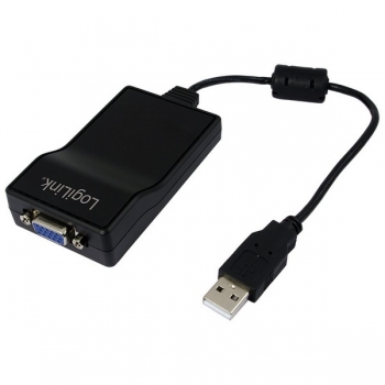 LogiLink USB 1.1 to VGA Display Adapter, black, 0.3m, 
USB1.1-A Male to HDDB15 Female