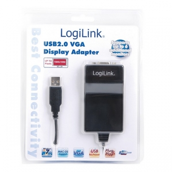 LogiLink USB 1.1 to VGA Display Adapter, black, 0.3m, 
USB1.1-A Male to HDDB15 Female