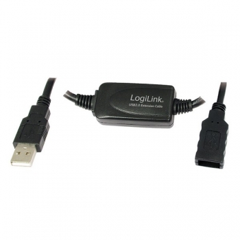 LogiLink USB 2.0 Active Repeater Cable, black, 15m, 
USB-A Male to USB-A Female