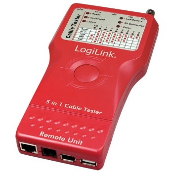 LogiLink Cable Tester  5 in 1,
for RJ11, RJ45, BNC, USB, IEEE1394