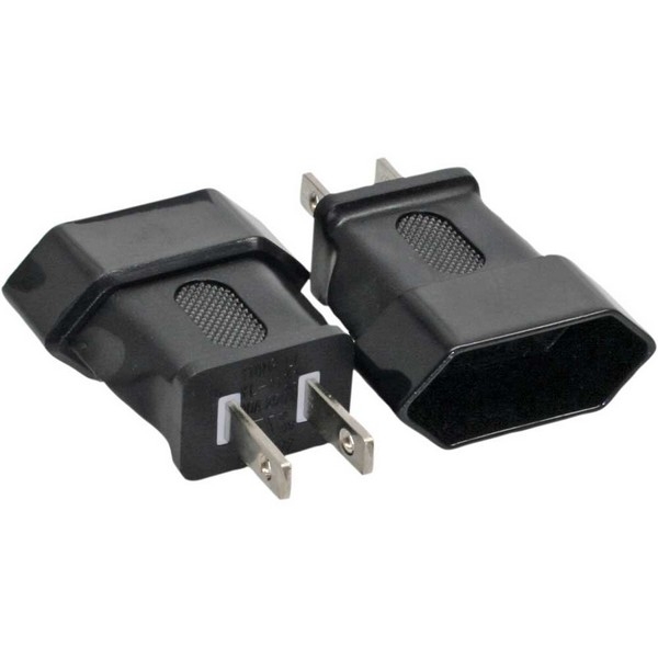 InLine Power Adapter,black, 
NEMA 1-15 male plug (2pin) to Euro female plug