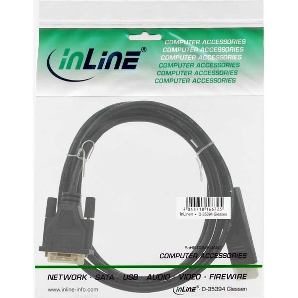 InLine DisplayPort Adapter Cable, black, 2.0m, 
DisplayPort Male to DVI-D 24+1 Male