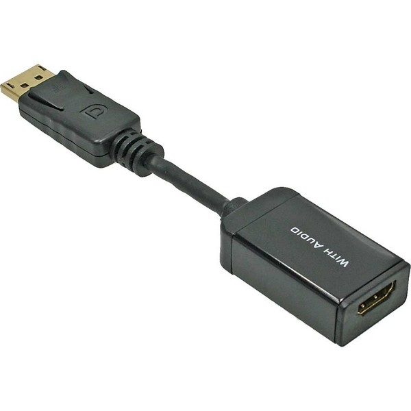 InLine DisplayPort Adapter Cable, black, 0.15m, 
DisplayPort Male to HDMI Female, with audio