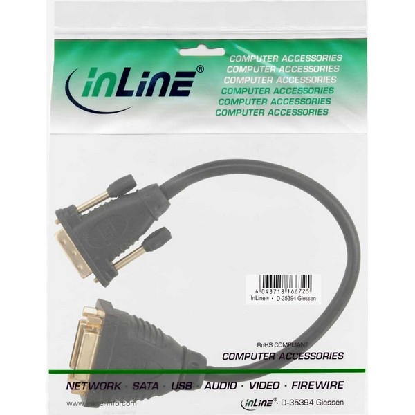 InLine DVI-D Adapter, 
digital 24+1 Male to 2x digital 24+1 Female