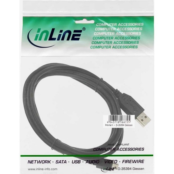 InLine USB 2.0 Adapter Cable, 2.0m, 
A Male to Micro B Male