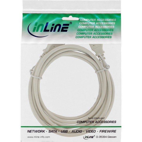 InLine USB 2.0 Cable, beige, 2.0m, 
A Male to A Male