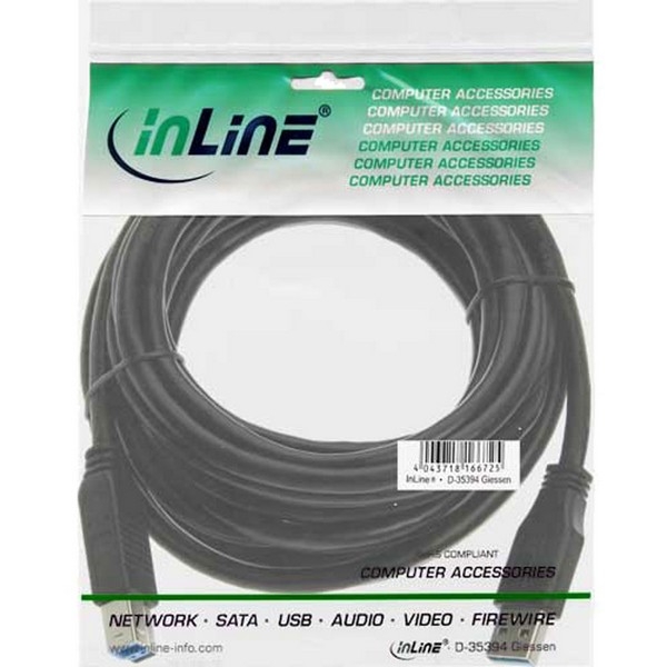 InLine USB 3.0 Adapter Cable, 5.0m, 
A Male to Micro B Male