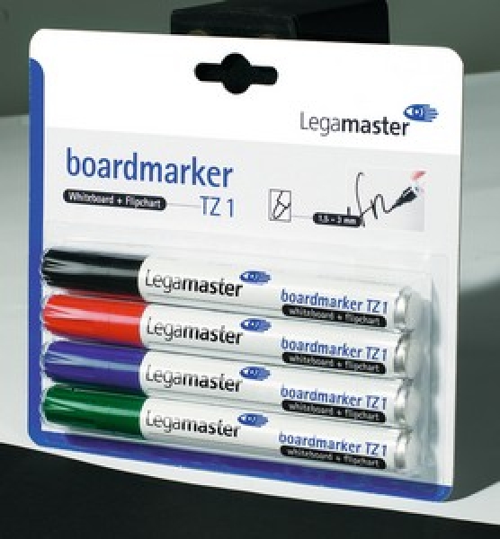 Legamaster Boardmarker TZ 1 wallet of 4, assorted