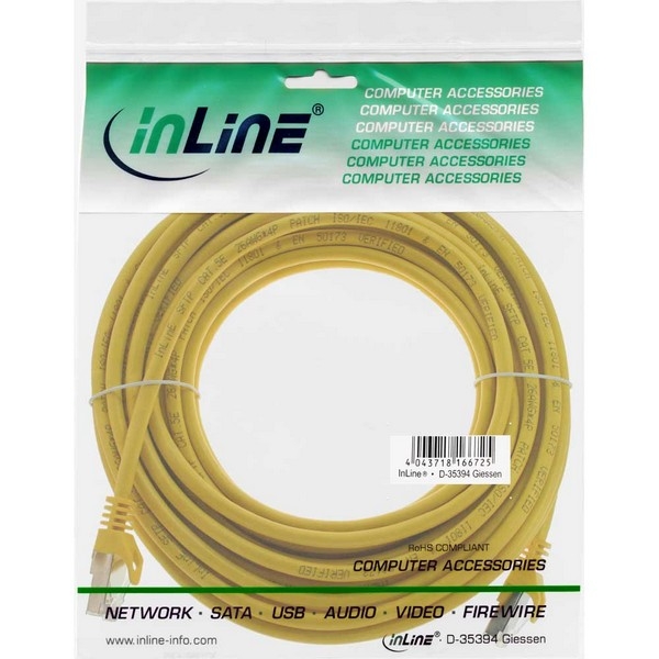 InLine Patch Cable CAT5E F/UTP, yellow, 15m