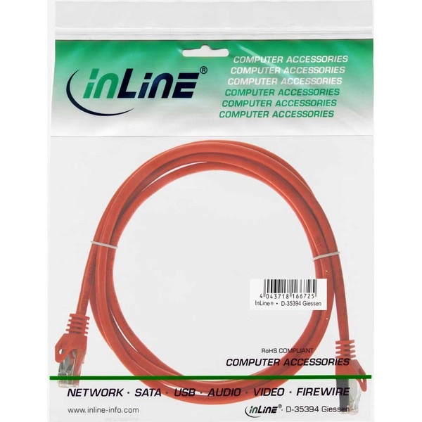 InLine Patch Cable CAT5E SF/UTP, orange, 0.3m