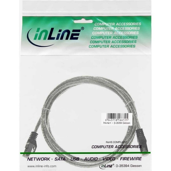 InLine Patch Cable CAT5E SF/UTP, transparent, 2.0m