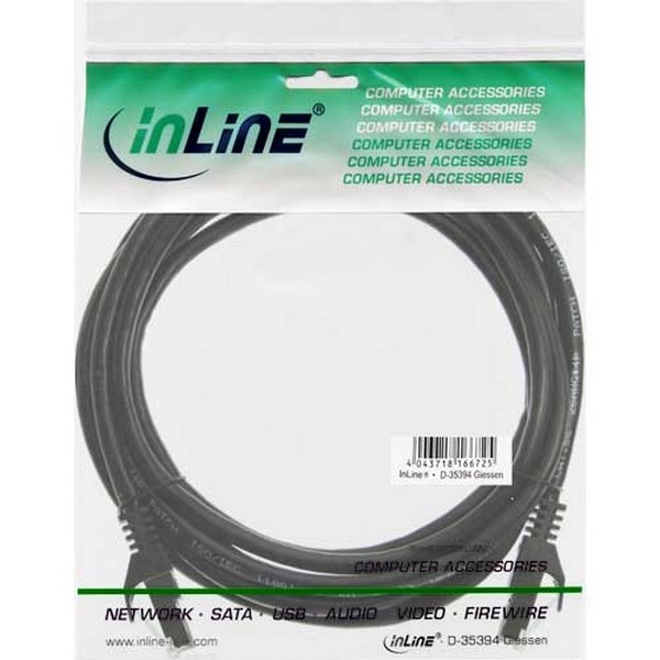 InLine Patch Cable CAT5E SF/UTP, black, 5.0m
