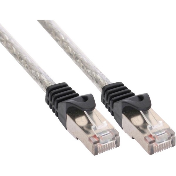 InLine Patch Cable CAT5E SF/UTP, transparent, 1.0m
