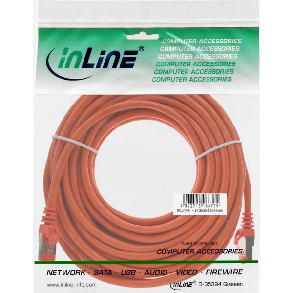 InLine Patch Cable CAT6 S/FTP, PVC, orange, 10m