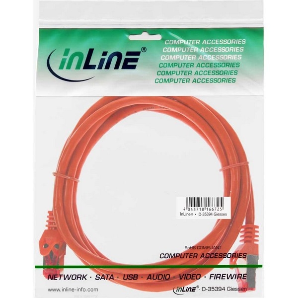 InLine Patch Cable CAT6 S/FTP, PVC, orange, 3.0m