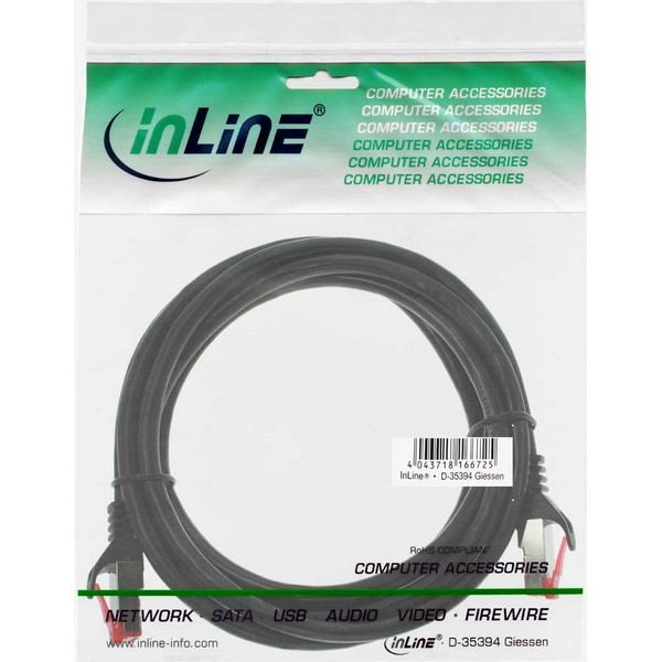 InLine Patch Cable CAT6 S/FTP, PVC, black, 7.5m