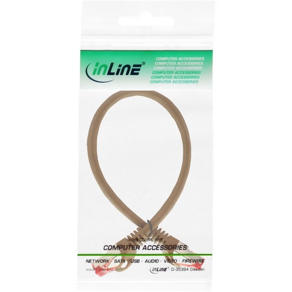 InLine Patch Cable CAT6 S/FTP, PVC, brown, 0.25m
