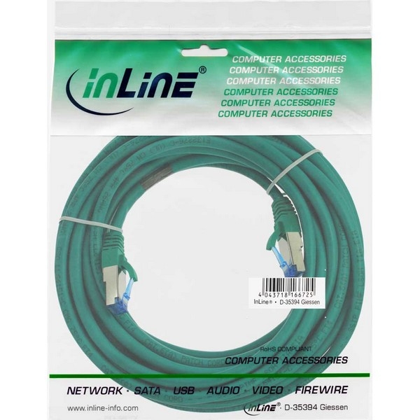 InLine Patch Cable CAT6A S/FTP, green, 10m