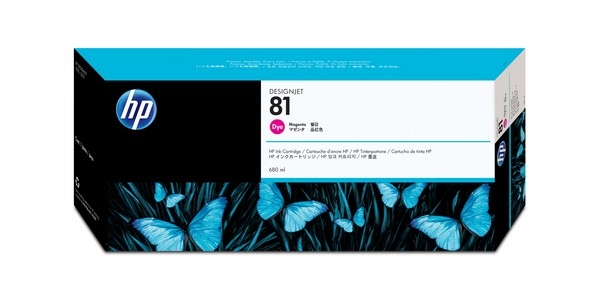 HP 81 DesignJet Dye Ink Cartridge, 680ml, magenta