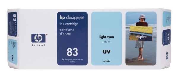 HP 83 DesignJet UV Ink Cartridge, 680ml, light cyan