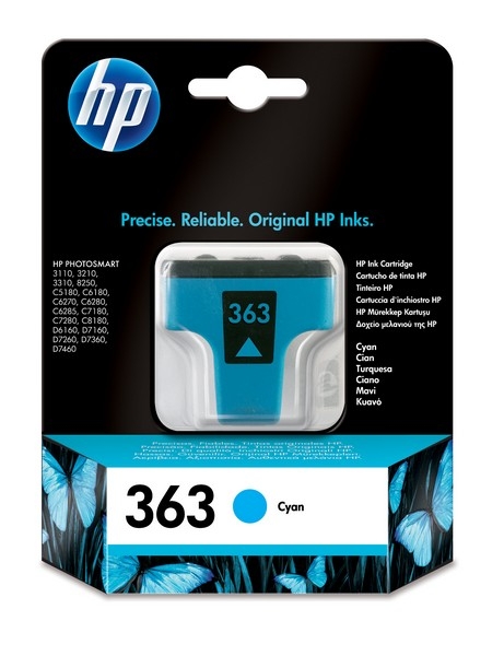 HP 363 Ink Cartridge, cyan