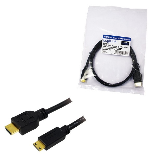 LogiLink HDMI Adapter Cable, black, 5.0m 
HDMI Male to Mini HDMI Male, gold-plated