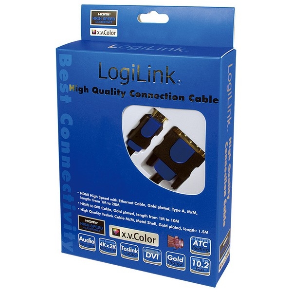 LogiLink HDMI Adapter Cable, black, 1.0m 
HDMI Male to DVI-D (18+1) Male, gold-plated, boxed