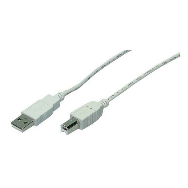 LogiLink USB 2.0 Cable, grey, 3.0m, 
USB-A Male to USB-B Male