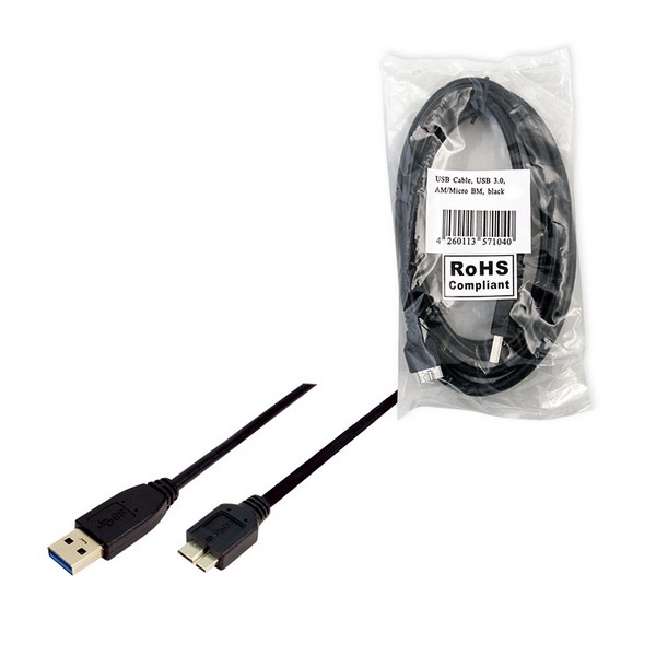 LogiLink USB 3.0 to Micro-B Cable, black, 1.0m, 
USB-A Male to Micro-B USB Male