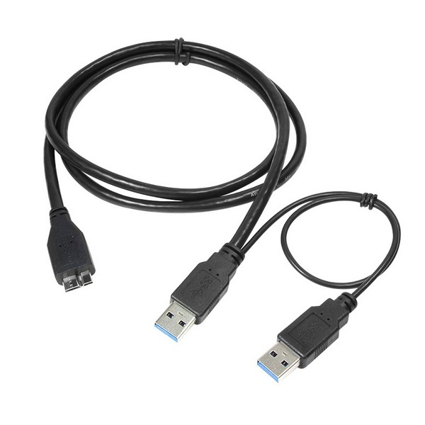 LogiLink USB 3.0 Y Power Cable, black, 3.0m, 
2x USB-A Male to Micro-B USB Male