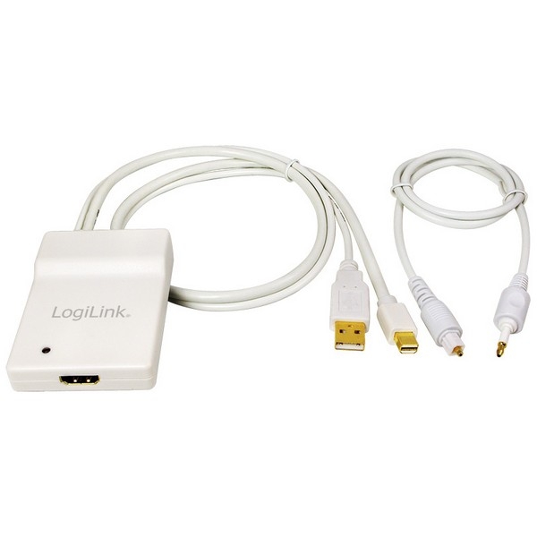 LogiLink Mini DP + Toslink to HDMI Adapter, 
Mini DP 20-pin Male & Toslink to HDMI Female