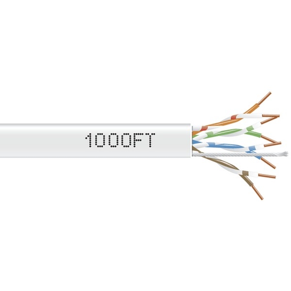 BlackBox GigaBase 350 CAT5e Solid Bulk Cable, 
UTP 24AWG, PVC, 1,000-ft. / 305m, white