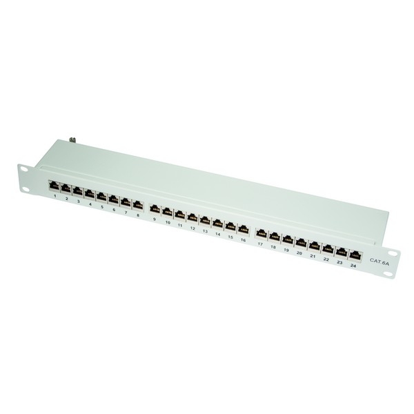 LogiLink 19 in. CAT6A Patch Panel, 24-port, STP, grey,
1U, shielded steel housing