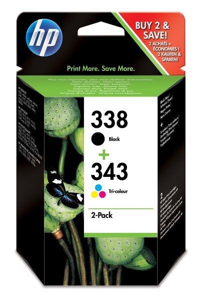 HP 338/343 Ink Cartridge, combo-pack